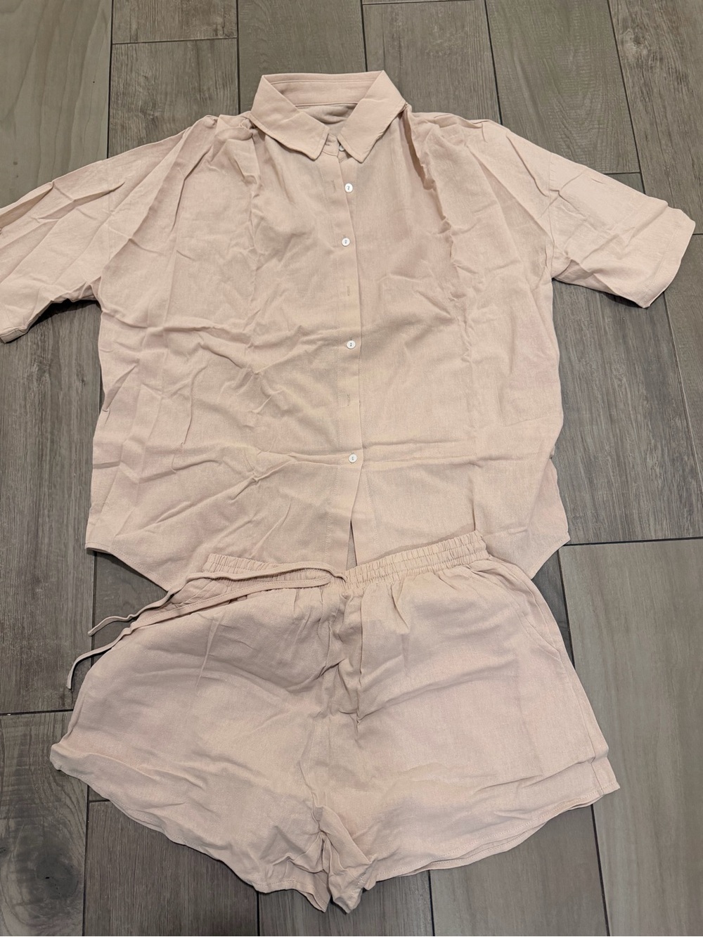 Khaki 2 piece Cotton Lounge Set - Picture 3 of 6